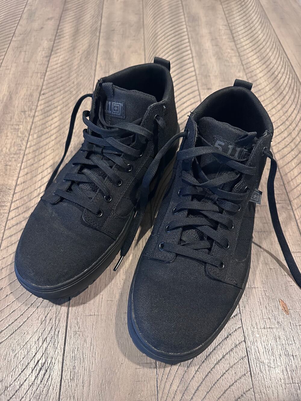 5.11 Tactical Foley Mid Shoes Mens Size 12 Triple Black Vibram Sole 12475